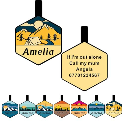 Dog Personalized UK Silicone Name Tag for Pets (Camp-Gold)