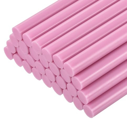 sourcing map 30pcs Full Size Hot Glue Gun Sticks 11mm x 200mm High Sticky Large Hot Glue Sticks for Glue Gun, Pink
