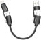 RAVIAD Multi Charger Cable Short 50CM, 4 in 1 3A USB Fast Charging Cord 60W PD Multi Charging Cable USB C/USB A to Lightning, USB C/USB A to USB C for iPhone 16/15, Galaxy S24/S23, LG - Black