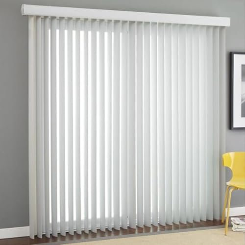 HDEYRSX Lamellenvorhang Weiß Vertikaljalousie Blickdicht lichtdurchlässig Tür Fenster Lamellen Rollo Schiebegardine,Inklusive Montagematerial,Anpassbare Farbe und Größe (130cm x 170cm)