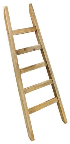 Conduttore decorativo in legno conico con 5 pioli, 80 x 29 cm, mini scala in stile rustico, scala in legno in miniatura, decorazione da giardino, mini tubi decorativi da appoggiare