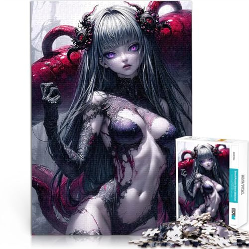 Puzzle 2000 Teile für Teenager Denksportaufgabe für Sexy Gothic-Dämonenmädchen eignet ganze Familie70x100cm