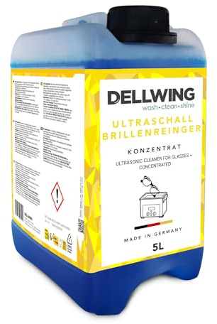 Dellwing Brillenreiniger 5 l, Konzentrat für Ultraschallgeräte, Reinigungsmittel für Brillen, Made in Germany