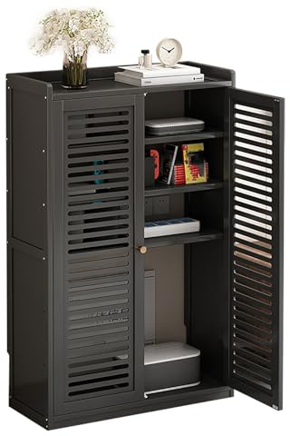 CMYAOYC Modern Radiator Cover Steam Radiator Shelf Decoration, WiFi Router Cover & Media Storage Cabinet, Hidden Box for Home & Office Organization(Black,59 x 25 x 97cm)