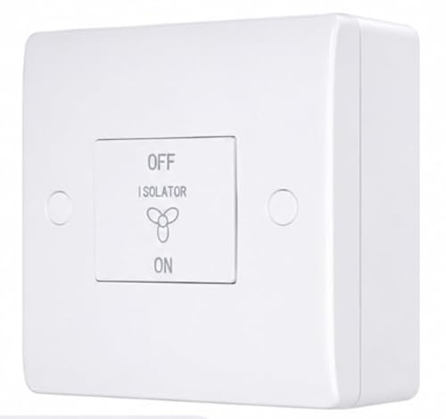 BATHROOM ELECTRICAL FAN ISOLATOR SWITCH (FAN ISOLATOR AND 35MM PATTRESS BOX)