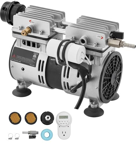 VEVOR Kit de Bomba de Aireación para Estanques Compresor de Aire 590 W Velocidad Nominal 1400 rpm Bomba de Aireación para Lagos Presión Máxima 0,3 MPa, Oxigenador de Agua, Temperatura -5 °C a 40 °C