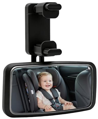 Rücksitzspiegel für Babys, 360° Drehbar Spiegel Auto Baby Rückbank | Mit Haken Clip & Konvexspiegel, Sicherer Autospiegel für Kindersitz & Babyschale, Universeller Bruchsicherer Auto Rückspiegel