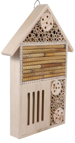 EPIGEIST Garten Bienenhaus mit Nisttunnel Insektenhotel für Wildbienen und Marienkäfer Freistehend und Wetterfest Nisthilfe für Terrasse und Garten