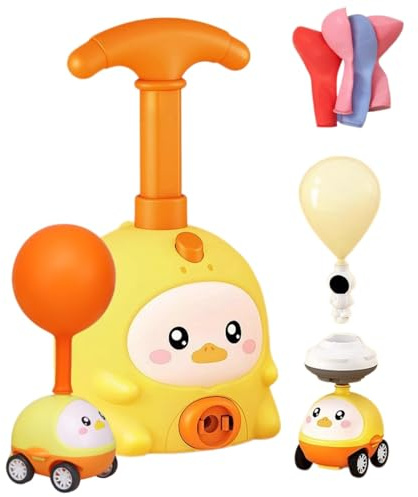 Balloon Powered Launch Car, Inflatable Balloon Car Toy Pump Set Animal Air Powered Toy Balloon Launcher Toys with 2 Cars Air Pressure Vehicle with Pump & Balloons (B)