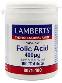 Lamberts Folic Acid 400mcg Tablets, 100 Count