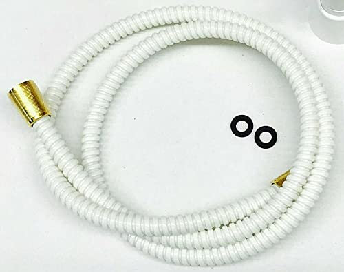 Brauseschlauch Duschschlauch 2,00m weiß gold Metallkonus Kunstoff