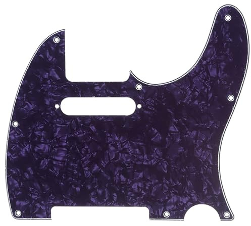 Musiclily Pro 8 Hole TL Guitar Pickguard 4Ply Purple Pearl | for USA/Mexican Made Fender Standard Tele Modern Style