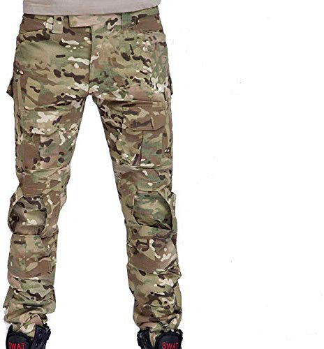 ATAIRSOFT Männer Kampfhose Armee Militärische Taktische Airsoft Paintball Schießen BDU Hose mit Knieschützern MC XXL
