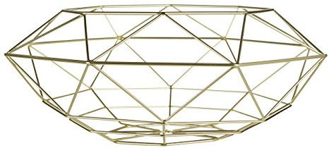 Premier Housewares Vertex Fruit Basket, 39 cm - Gold Plated