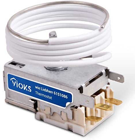 VIOKS Thermostat 900 mm Kapillarrohr Ersatz für Liebherr 6151086 Ranco K59 L1287 Thermostate Zubehör für Kühlschrank Gefrierkombination Liebherr Kühlschrank Thermostat
