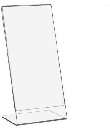DIN Lang (99x210mm) L-Aufsteller/Werbeaufsteller im Hochformat aus Acrylglas