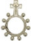 Junker Kirchenbedarf Fingerrosenkranz Metall Silber, 4,5cm - Gebetsring mit Kruzifix INRI und verziert mit geflochtenem Rosenkranz