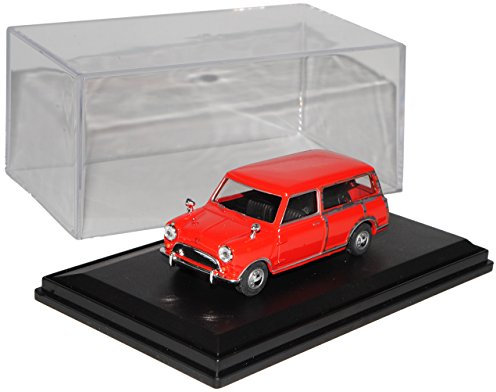 alles-meine.de GmbH Mini Cooper Urmini Van Rot mit Holzleisten mit Sockel und Vitrine 1/43 Modellcarsonline Modell Auto