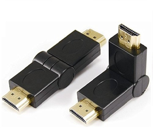 REY Adaptador HDMI Macho a HDMI Macho Acodado Plegable Giratorio 90 Grados