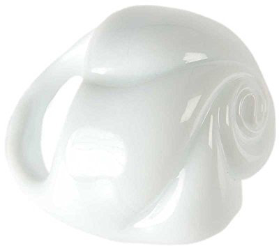PR Lampwork Anello a Rosa in Vetro di Murano Bianco Lavorazione Artigianale