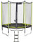 Kangui - Trampoline de Jardin 244 cm + Filet de sécurité + échelle JUMPI Vert/Noir 250