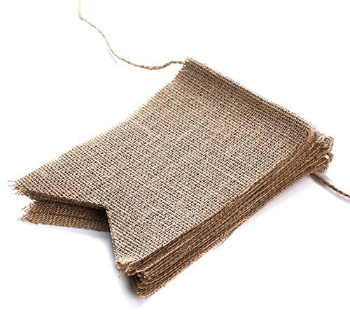 Soleebee 15 Stück Sackleinen Banner, perfekte DIY Dekoration Dreieck Flagge Wimpelkette für Hochzeit, Babydusche, Geburtstag, Party und Anderen Feiern