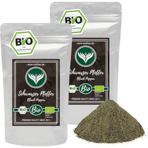 Azafran BIO Pfeffer (Pfefferkörner gemahlen) Pulver schwarz 1kg