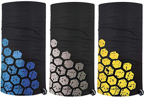 Oxford Hex Comfy 3-Pack. Head and Neck Wear Bike Scarf Base Layer. NW140, Black