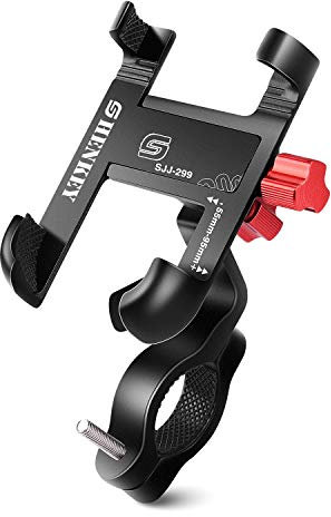 Fahrrad-Handyhalterung, 360° verstellbare Aluminium-Handyhalterung für Fahrrad, Motorrad, kompatibel mit iPhone 11 Max Xr Xs X 8 7 6 5 Plus, Samsung S10+ S9 S8, Note 10 9 8