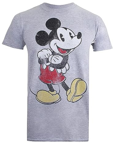 Disney Mickey Showtime Unisex T Shirt, Grey Heather, Large