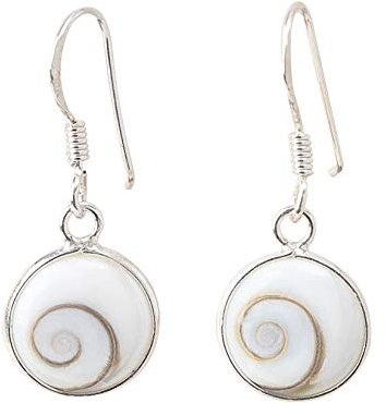 Ohrringe aus 925er-Sterlingsilber mit Shiva-Auge – natürlicher Stein der Heiligen Lucia – kleine runde Ohrringe für Damen – mediterraner Schmuck, Sterling Silber, Shiva-Auge