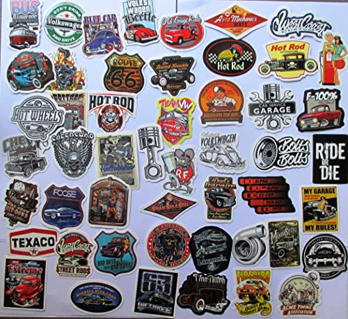 hotrodspirit - Lot de 50 Stickers Hot Rod Garage Kustom Pistons Autocollant RF West Coast
