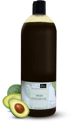 freshskin beauty ltd | 1000ml Virgin Avocado Oil (1 Litre) - 100% Pure Carrier Oil - Cold Pressed - Unrefined - Aromatherapy
