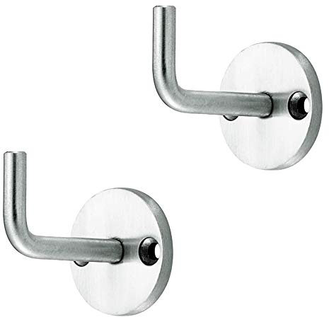 2 piezas Ganchos de una sola capa para trabajo pesado Gancho para colgar la ropa montado en la pared con tornillos