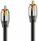Sonero® Premium 5,00m câble Cinch, 1x prise Cinch vers 1x prise Cinch, convient pour amplificateur, subwoofer, beamer, récepteur AV, noir