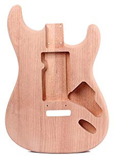 Alnicov Gitarrenkörper für Fender Stratocaster ST Gitarre, unlackiert, Rot, Walnussholz