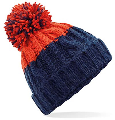 ASVP Shop Corkscrew Cable Knitted Bobble Hat Plain Mens Womens Beanie Warm Winter Pom Wooly Cap
