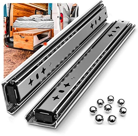 SHUHANG Glissiere pour Tiroir Charge Lourde Avec Amortisseur Coulisse Tiroir 120kg Capacité de Charge Roulement à Billes 300 350 400 450 500 550 600 650 700 750 800 850 900 950 1000 mm, 1 paire
