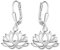 CLEVER SCHMUCK Silberne Lotusblüte Ohrringe 28mm als Damen Ohrhänger 11x17 mm Blume Blüte Lotus mit Zirkonia weiß glänzend STERLING SILBER 925 im Etui weiß
