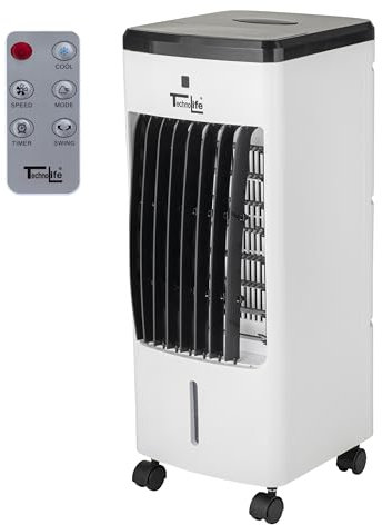 TECHNOLIFE TL-2701 Refroidisseur d'air de luxe avec télécommande et minuterie - Refroidisseur d'air mobile - 3,5 l - 60 W