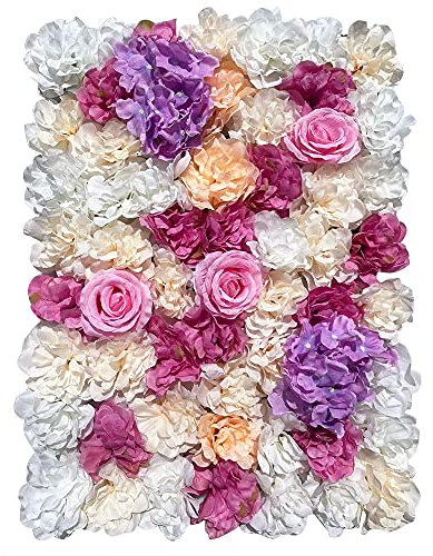 RainWeel 12 Pcs Künstliche Blumenwand DIY Kunstblumen Panel Deko Seidenblume für Garten Hochzeit Fotografie Hintergrund