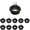 ledscom.de 10 Stück Deckeneinbaurahmen KRON, rund, schwarz matt, inkl. Smart Home RGBW GU10 LED 473lm