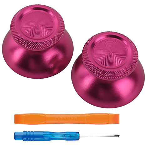 TOMSIN Metal Thumbsticks Replacement Kit for PS5 Controller – Aluminum Joysticks Accessories Compatible with PlayStation 5 DS Controller (Metal Pink)