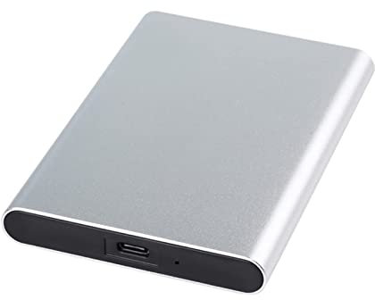 Huante Disque dur externe SSD 1 To/512 Go/256 Go, USB 3.1 Gen 2 Type-C, stockage de sauvegarde portable, convient pour PC, MacBook, ordinateur portable, PS4, Smart TV (128 Go, argent)