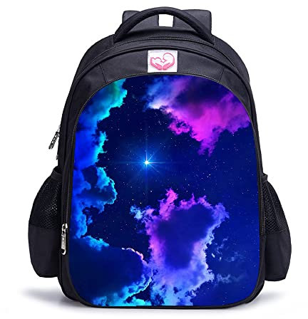 TXZSTGB Kinder Schulrucksack Milky Way Nebula Sportrucksack Schulreise Schultasche Erwachsene Kinder （41x28x12 cm/16 Zoll） 3D gedruckter Rucksack