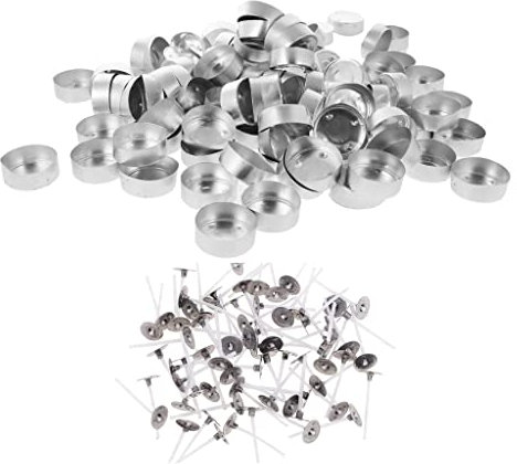 SM SunniMix 200 Boîtes de Bougies Chauffe-Plat Vides en Aluminium Contenant de La Cire de Bougie et des Mèches de Bougies