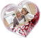 Ocadeau Schneekugel in Herzformat mit eigenem Foto personalisierbar - Schneekugel in Form eines Herzens mit Fotodruck und roten Paillettenherzchen - Personalisierbare herzförmige Schneekugel Herz