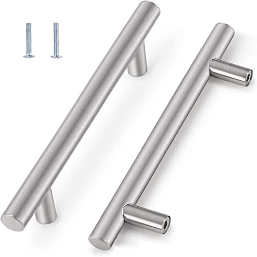 2 Stück Schrankgriffe Möbelknöpfe Edelstahl Möbelgriffe Metall Griffe für Küchenschränke Griffe Möbel Türgriff Küche Küchengriffe Schubladen Griffe Gebürstet, Silber, Bohrlochabstand: 96 mm