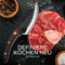 The Sharp Look Japanisches Messer mit Lederhülle Küchenmesser Scharf Wikinger Messer Hackmesser Outdoor für alle Zwecke, Handgeschmiedetes Japan Messer Fleischmesser Profi Damastmesser Grill Messer