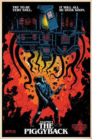 Stranger Things 4 – Chapter 9 – Poster imprimé – Dimensions : 61 x 91,5 cm + 2 baguettes en plastique transparent 62 cm